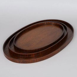 Plates Oval Wooden Plate Solid Wood Bread Dessert Cake Household Kitchenware Table Decoration Storage El Tray