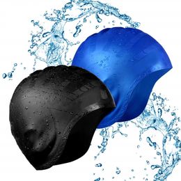 Swimming caps Adults Swimming Cap Waterproof Silicone Swim Caps Long Hair Unisex Diving Pool Hat with Ear Cover Protect for Women Men H5A94 230411