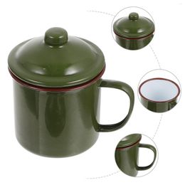 Mugs 2Pcs Empty Water Bottles Enamel Tea Cups Soup Mug Camping Cup Picnic Coffee