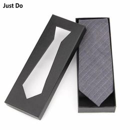 Black Cardboard Gift Box for Necktie 21 5 8 3 5cm 20pcsThick Paperboard Necktie Packing boxes with window2809