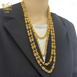 Chains ANIID Cuban Link Chain Gold Colour Necklace Men Bracelet 20/45/55/60/65CM Curb Hip Hop For Jewellery