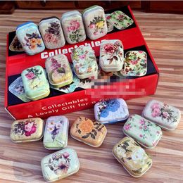 Vintage Metal Tin Box Mini Candy Tea Container Iron Jewellery Storage Case Maskeup Organiser Protable Pill Gift Box Home Decor Y1116288T
