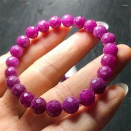 Strand Natural Ruby Faceted Bracelet Fashion Jewellery Beaded Gemstone Handmade Delicate Yoga Healing Gift 1pcs 8mm