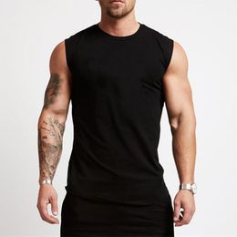 Men's Tank Tops Gym Workout Sleeveless Shirt Top Bodybuilding Clothing Fitness s Sportwear Vests Muscle 230412