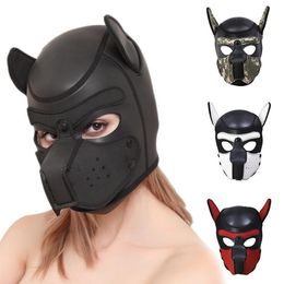 Halloween Sexy Cosplay Puppy Mask Dog Full Soft Head Mask Prop Padded Rubber Puppy Play For Masquerade243S