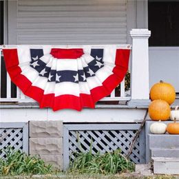 Novelty Items Printed Stripes Stars USA Pleated Fan Bunting Half Banner flag for July 4th Independence Day Decoration USA Pleated Fan Flag Z0411