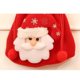 Christmas Decorations Cute Gift Bags Santa Drawstring Candy Treat For #