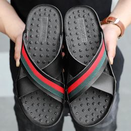 Slippers 2023 Summer Mens Massage Granule Outdoor Comfortable Beach Sandals Casual Shoes For Men House Flip Flops Bathroom