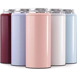 12oz Thermos Bear Can Cooler Vacuum Insulated Mugs Double Wall 304 Stainless Steel Mug Cooler Coke Skinny Can Cooler 201204219b