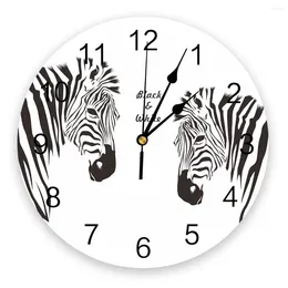 Wall Clocks Nordic Zebra Animal White Clock Kitchen Home Living Room Bedroom Decorative Kids Decor Hanging