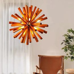 Chandeliers Nordic Wooden Pendant Lights Art Creative Dandelion Sphere Light Dining Room Kitchen Hanging Personality Loft