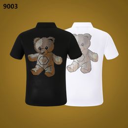 New Phillip Plain Men T Shirt designer Skull PP Polo Shirt Short sleeve Brand Spring and Summer lapel Quality TShirts tops PP9003