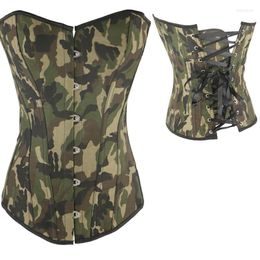 Bustiers & Corsets Camouflage Vintage Sexy Steampunk Corset For Women's Out Wear Overbust Waist Slimming Bustier Fashion Print Tube Top