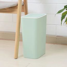 Waste Bins Creative Rectangular Trash Can Kitchen Bathroom Toilet Trash Can Living Room With Lid Waste Bin Nordic 230412