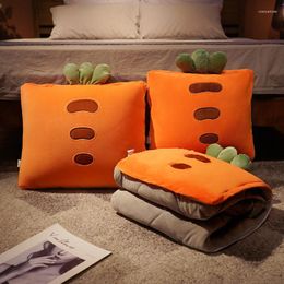 Pillow Foldable Cute Women Children Blanket Zipper Soft 1.5M Long Gift Plush Round Fruit Nap Office Sofa