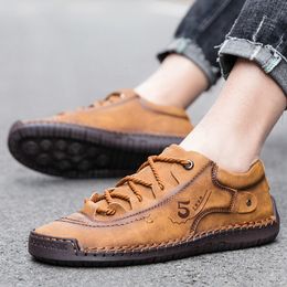 Dress Shoes Men Leather Casual Shoes Outdoor Comfortable High Quality Fashion Soft Homme Classic Ankle Flats Moccasin Trend 230412