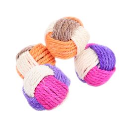 Cat Toys Natural Sisal Ball Scratching Posts Mouse Style Interactive Feather Pet Product