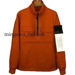 High Quality Men's Brand Topstoney Jackets Fashion Washed Half Zipper Tooling Casual Embroidered Badge Jacket Stones Island Jumpers240859