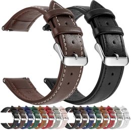 Watch Bands Premium Genuine Leather Watchband Flat Soft Casual Watch Band Wrist Strap 18mm20mm22mm Watch Bracelets 230411