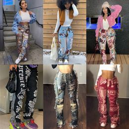 Women's Shorts WeiYao Women's y2k Pants Tassel Print Medium Waist Body-Shaping Leggings Women Fashion Sexy Punk Style Female Trousers 230412