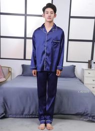 Men's Sleepwear Men's Loungewear Hemmed Pajama Sets For Man Long Sleeve Loungefly Spring Summer Male Pajamas Men Pyjama Homewear