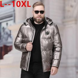 Men's Down Plus Size 10XL 9XL 8XL 6XL Fashion Men Winter Jacket Coat Hooded Warm Mens Casual Slim Fit Student Male Overcoat