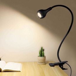 Desk Lamps Foldable Desk Lamp USB Led Night Light With Clip 3W DC5V Lamp Bed Table Reading Book Study Light Desktop Notebook Lighting P230412