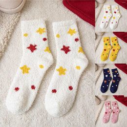 Women Socks Mink Fleece Mid Tube Autumn And Winter Thickening Thermal