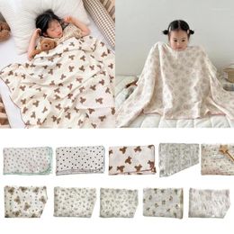 Blankets Baby Bath Towel Ultra-Absorbent Double Layers Soft- Cotton Muslin Swaddle Quilt Children Infant Wraps