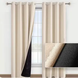 Curtain Solid Colour Blackout Curtains With Black Lining On The Back For Insulated Living Rooms Bedrooms Kitchen Bay Windows