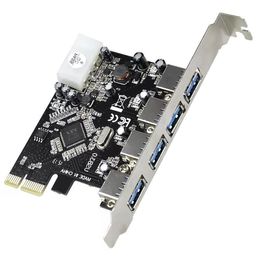 FAST USB 30 PCI-E PCIE 4 PORTS Express Expansion Card Adapter Vbbcd