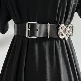 Belts Women's Fashion Genuine Leather Silver Buckle Cummerbunds Female Dress Corsets Waistband Decoration Wide Belt TB1318