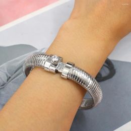 Bangle High Quality 316l Stainless Steel Bracelet Y2K Textured PVD Plated Unisex Polished Wrist Jewellery Gift Waterproof