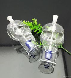 Smoking Pipe Mini Hookah glass bongs Colourful Metal Shape Transparent Skeleton Glass Water Smoke Bottle