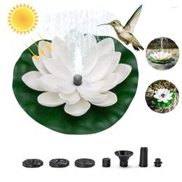 Garden Decorations Lotus Solar Water Fountain Pool Pond Waterfall Decoration Powered Floating Pump Outdoor Bird Bath