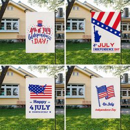 Novelty Items 2023 New American Independence Day National Day Garden Flag HomePrinted Flag Courtyard Decoration Linen Flag Wholesale Z0411