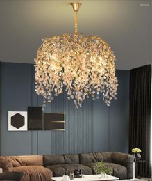 Chandeliers LED Pendant Lamp Luxury Modern French Branch Crystal Living Room Villa Bedroom Dining Art Light