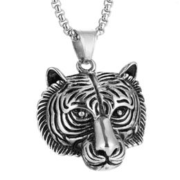 Pendant Necklaces Fashion Creative Tiger Head Domineering Necklace Mature Man Personality Beast Zodiac Jewelry Birthday Gift