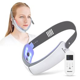 Face Massager EMS Microcurrent Face Lifting Device LED Pon Therapy Vibration Massage Double Chin Vline Lift Face Slimming Machine 230411