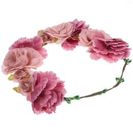 Decorative Flowers Floral Garland Crown Bridesmaid Hair Accessories Summer Front Door Wreath Halloween