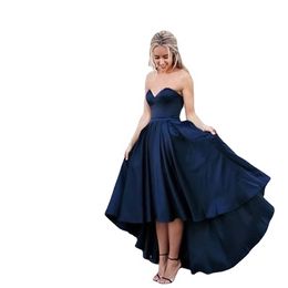 Custom Color Prom Dress Sweetheart A-line Short Front Long Back Women Formal Party Gown Vestido De Formatura Cheap Prom Gown