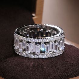 Fashion Luxury Full Circle Zircon Wedding Ring Female Ring Ornament European and American