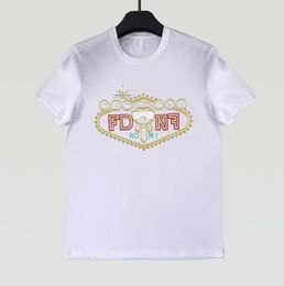 TNF100 comfortable designer t shirt summer white short sleeve golden letter Diamond-Ironing men tshirt tee mens clothes