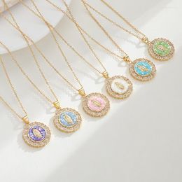 Pendant Necklaces 2023 Spring Copper With Colorful CZ Virgin Mary Necklace For Our Lady Mother Catholic Jewelry Accessories