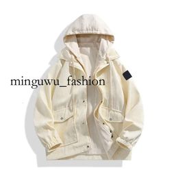 2023 Hooded Coat Ground Wool Corduroy Spring and Autumn New Men's Fake Two Hoodie Japanese Fashion Brand Couple Stone Jacket265725
