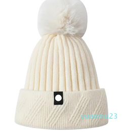 Label Knitted Beanies Hat Winter Solid Colour Bonnet Beanies Hats Keep Warm