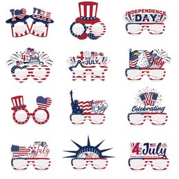 Novelty Items 12pcs American Independence Day Decor Paper Glasses USA National Day Paper Glasses Happy USA Independence Day Party Photo Props Z0411