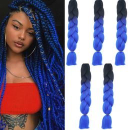 24inch Jumbo Braiding Hair Extensions Ombre Ultra Braid Hair Kanekalon Synthetic Hair Extension for Twist Braids Hair