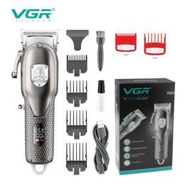 Hair Trimmer VGR Electric Hair Clipper Professional Hair Cutting Machine Hair Trimmer Haircut Machine Metal Barber USB Charging for Men V276 230411