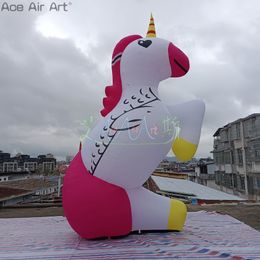Custom Inflatable Decorative Unicorn Figure Animal Model with Free Fan for Event or Theme Party